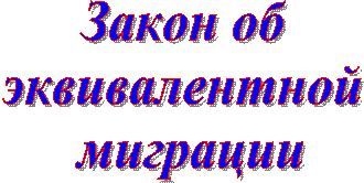 Закон об 
эквивалентной 
миграции